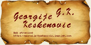 Georgije Keskenović vizit kartica